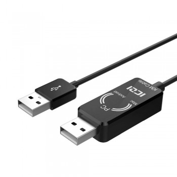 ICZI USB 2.0 Easy Transfer Cable (5ft/1.5m) USB 2.0 Smart KM (Keyboard amp; Mouse) Link for Windows 10/ 8.1/ 8/ 7/ Vista XP Mac OS