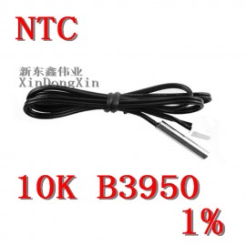 free delivery 1pcs 2 m NTC thermistor temperature sensor waterproof probe wire 10 K 1% 3950 black