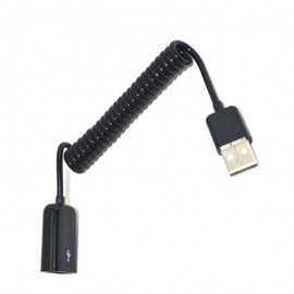 High Quality Coiled Spiral Cable USB 2.0 Male To Female Extension Adapter Cable Cord Black