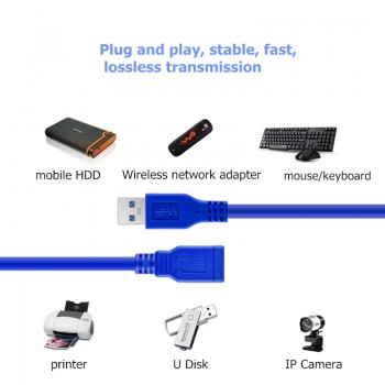 Rankman USB 3.0 Extension Cable USB 3.0 A Male to Female Data Sync Cord Extended Cable Connector for PC Mouse U Disk HDD