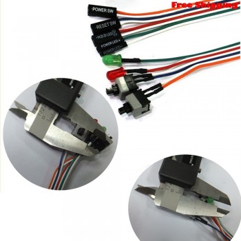 vovotrade ATX PC Compute Motherboard Power Cable 2 Switch On/Off/Reset with LED Light 68CM Replacement Free Shipping