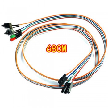 vovotrade ATX PC Compute Motherboard Power Cable 2 Switch On/Off/Reset with LED Light 68CM Replacement Free Shipping