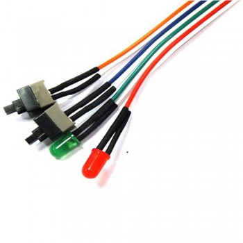 vovotrade ATX PC Compute Motherboard Power Cable 2 Switch On/Off/Reset with LED Light 68CM Replacement Free Shipping