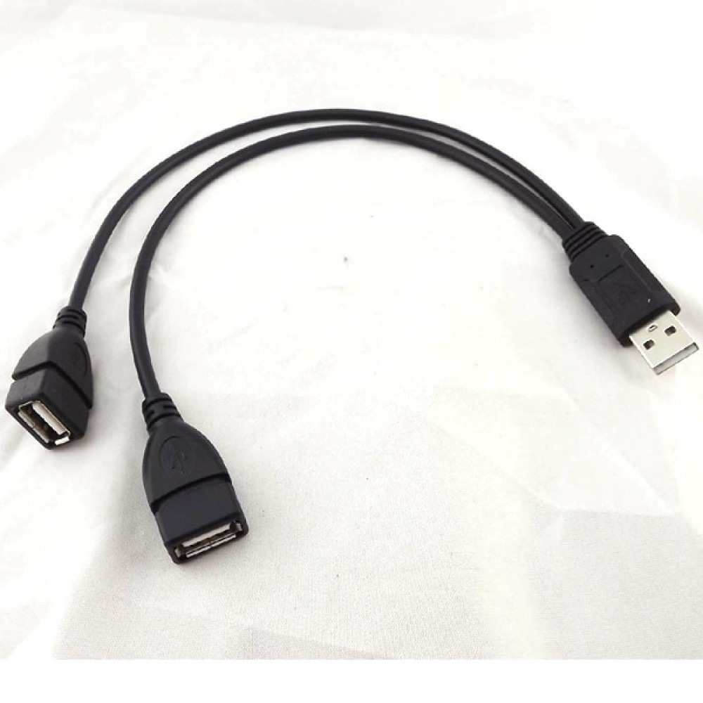 High Quality 2016 New USB 2.0 A Male to 2 Dual Female Jack Y Splitter Hub Power Cord Adapter Cable Hot