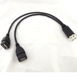 High Quality 2016 New USB 2.0 A Male to 2 Dual Female Jack Y Splitter Hub Power Cord Adapter Cable Hot