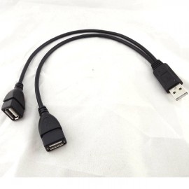 High Quality 2016 New USB 2.0 A Male to 2 Dual Female Jack Y Splitter Hub Power Cord Adapter Cable Hot