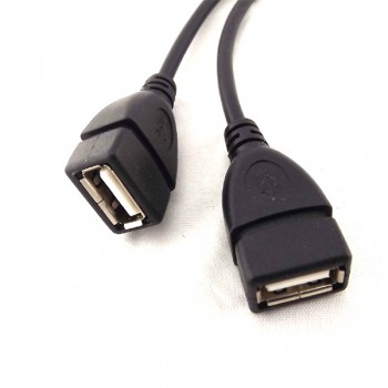 High Quality 2016 New USB 2.0 A Male to 2 Dual Female Jack Y Splitter Hub Power Cord Adapter Cable Hot