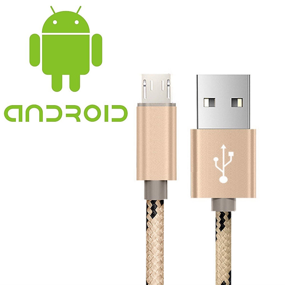 USB Data Charger Cable Nylon Braided Wire Metal Plug USB Cable for Samsung Xiaomi Fast Charge USB Data Cable 1m Android  Mobile
