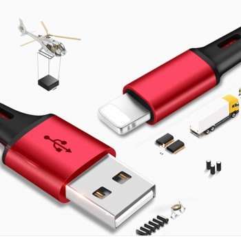 Multi USB Cable-3 in 1 Charger Cable Nylon Braided 4ft (1.2M) Alluminum Connector USB Charging Cord Compatible with iPhoneX,iP