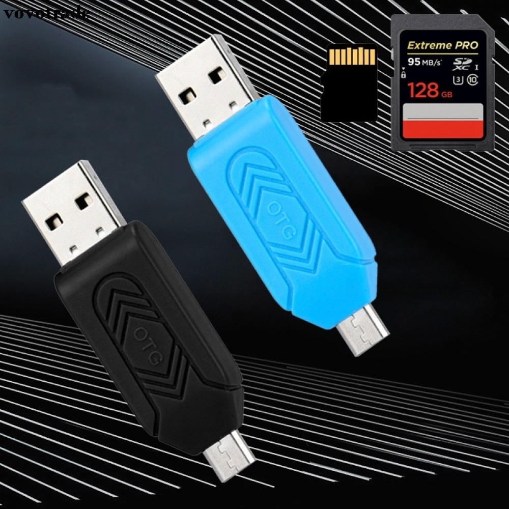 vovotrade 2018 NEW MINI USB 2.0 +OTG Micro SD/SDXC TF Card Reader Adapter U Disk for Cell Phone PC Factory Price Drop Shipping