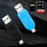 vovotrade 2018 NEW MINI USB 2.0 +OTG Micro SD/SDXC TF Card Reader Adapter U Disk for Cell Phone PC Factory Price Drop Shipping