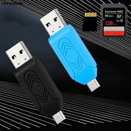 vovotrade 2018 NEW MINI USB 2.0 +OTG Micro SD/SDXC TF Card Reader Adapter U Disk for Cell Phone PC Factory Price Drop Shipping
