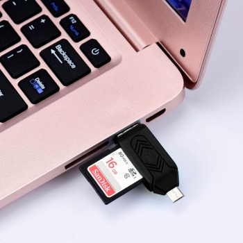 vovotrade 2018 NEW MINI USB 2.0 +OTG Micro SD/SDXC TF Card Reader Adapter U Disk for Cell Phone PC Factory Price Drop Shipping