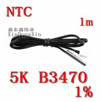free delivery 1pcs 1 m NTC thermistor temperature sensor waterproof probe wire 5 K 1% 3470 black