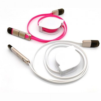 Multi-function Data Line for Apple Android Two In One Telescopic Charging Line Stretch Mini Usb Cable Dropshipping
