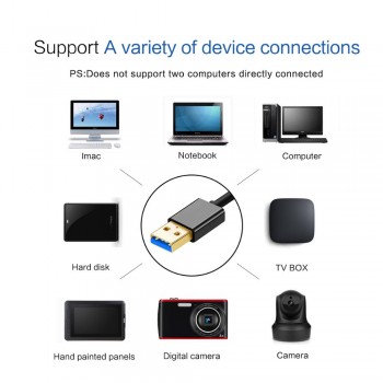 QGeeM USB 3.0 Cable USB to USB Type A Male to Male Cable for Hard Disk Radiator  Webcam Car MP3 Camera USB 2.0  Cable