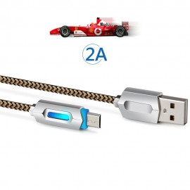 USB3.1 Nylon Braided Lights LED Micro USB Cable Android Sync Data Cable Universal usb cable Data Charging mini usb cable