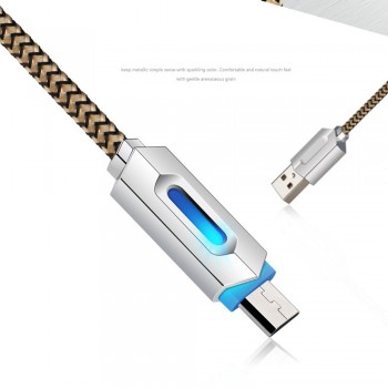 USB3.1 Nylon Braided Lights LED Micro USB Cable Android Sync Data Cable Universal usb cable Data Charging mini usb cable