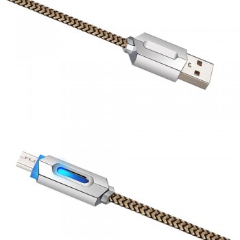USB3.1 Nylon Braided Lights LED Micro USB Cable Android Sync Data Cable Universal usb cable Data Charging mini usb cable