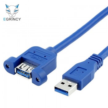 EGRINCY USB3.0 Extension Cable USB 3.0 Cable Male to Female Data Sync With Screw Panel Mount  Connector For PC Printer Hard Disk