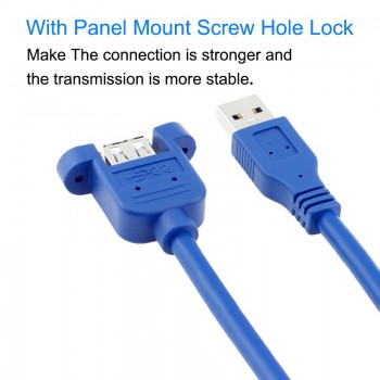 EGRINCY USB3.0 Extension Cable USB 3.0 Cable Male to Female Data Sync With Screw Panel Mount  Connector For PC Printer Hard Disk