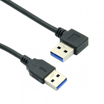 0.4m Right Angled 90 Degree USB 3.0 A Type Male to Straight A Type Male Data Cable