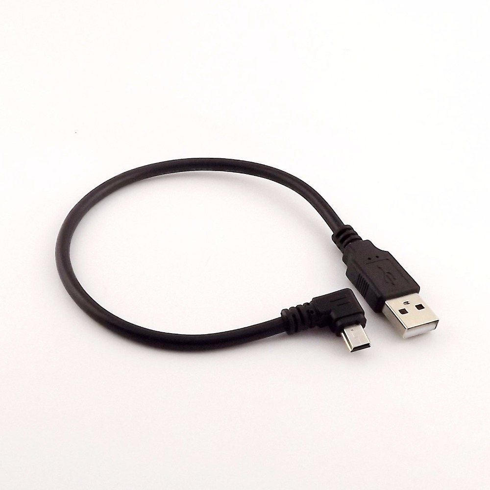 1pcs High Speed USB A Male to Mini 5 Pin Male Left Angled Data Charger Adapter Cable 30cm