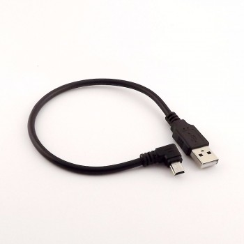 1pcs High Speed USB A Male to Mini 5 Pin Male Left Angled Data Charger Adapter Cable 30cm
