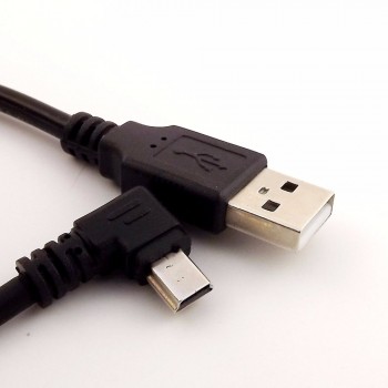 1pcs High Speed USB A Male to Mini 5 Pin Male Left Angled Data Charger Adapter Cable 30cm
