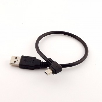 1pcs High Speed USB A Male to Mini 5 Pin Male Left Angled Data Charger Adapter Cable 30cm