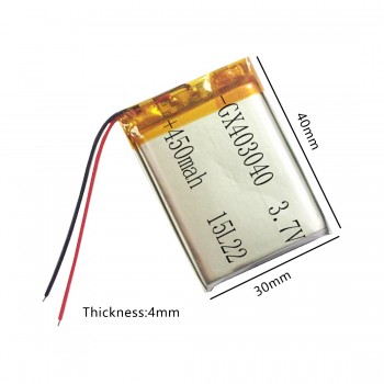3.7V 450mAh 403040 Lithium Polymer Li-Po li ion Rechargeable Battery Lipo cells For Tachograph Car DVR Bluetooth speaker Camera