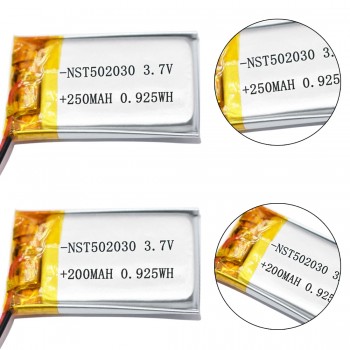 Rechargeable 3.7V 200mAh 250mAh 502025 Lithium Polymer Li-Po Li ion Battery Lipo Cells For MP3 MP4 Toys Speaker Tachograph POS
