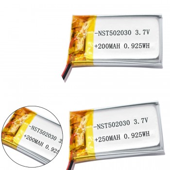Rechargeable 3.7V 200mAh 250mAh 502025 Lithium Polymer Li-Po Li ion Battery Lipo Cells For MP3 MP4 Toys Speaker Tachograph POS