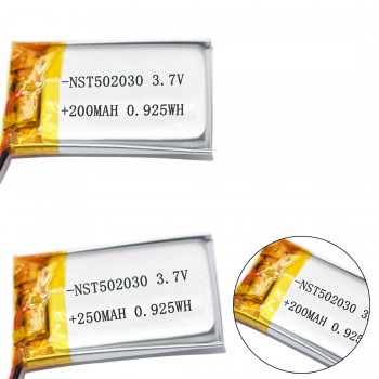 Rechargeable 3.7V 200mAh 250mAh 502025 Lithium Polymer Li-Po Li ion Battery Lipo Cells For MP3 MP4 Toys Speaker Tachograph POS