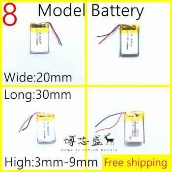 3.7V 402030 302030 502030 602030 702030 802030 902030  polymer lithium battery MP3 MP4 Bluetooth Headset GPS