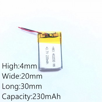 3.7V 402030 302030 502030 602030 702030 802030 902030  polymer lithium battery MP3 MP4 Bluetooth Headset GPS