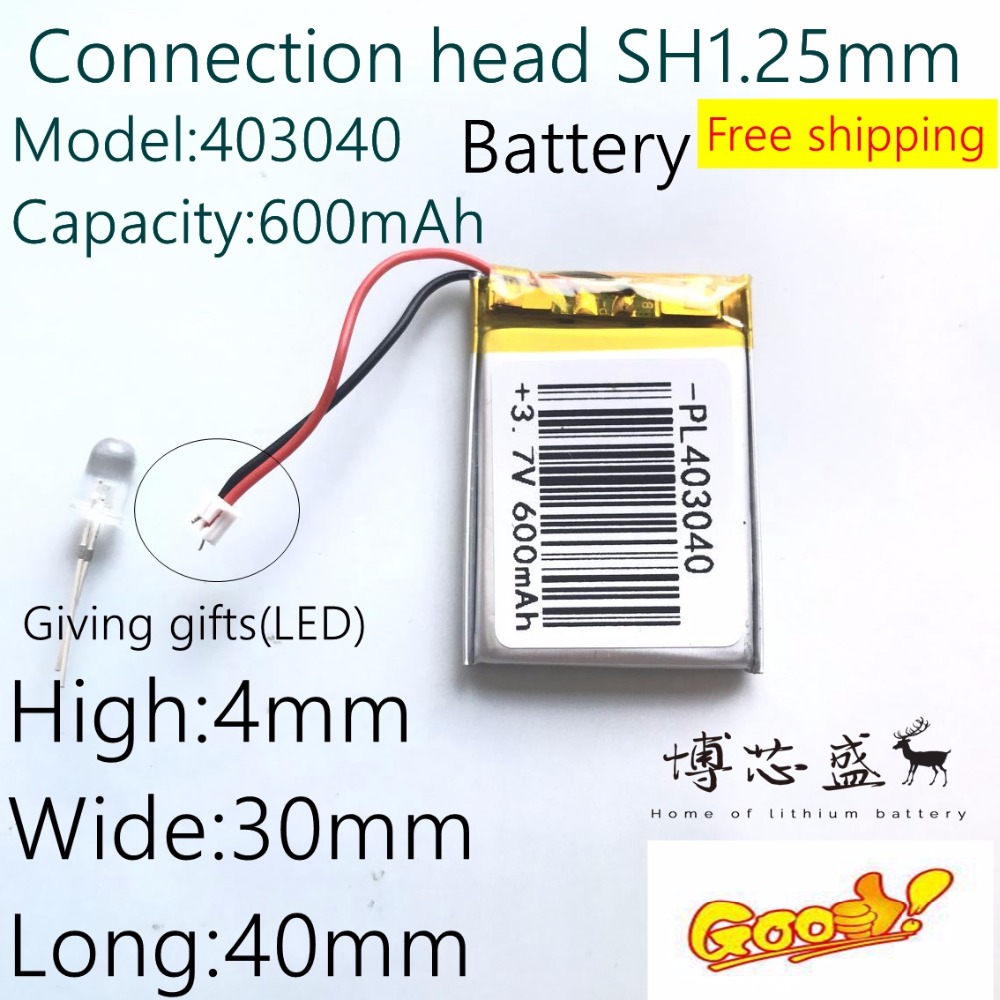 Free shipping 3.7V lithium polymer battery 043040 403040 600mAh MP3 MP4 GPS Bluetooth lithium battery small stereo bluetooth GPS