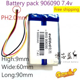 7.4V mobile DVD battery 906090 5000mAh portable DVD battery EVD large capacity lithium polymer battery custom Rechargeable Li-io