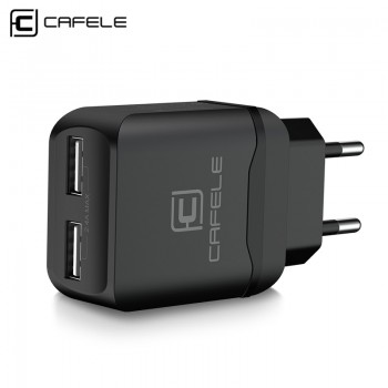 Cafele Portable Dual USB Charger EU/ US Universal DC 5V 2.4Ax2 12W Portable Charger for iPhone Samsung Phone Charger
