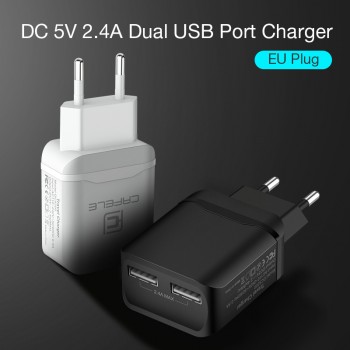 Cafele Portable Dual USB Charger EU/ US Universal DC 5V 2.4Ax2 12W Portable Charger for iPhone Samsung Phone Charger