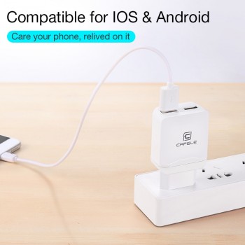 Cafele Portable Dual USB Charger EU/ US Universal DC 5V 2.4Ax2 12W Portable Charger for iPhone Samsung Phone Charger