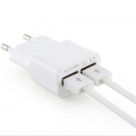 EU Plug Wall Charger Adapter Double USB 2-Port 5V 2A for Samsung for IPhone Xiaomi Huawei