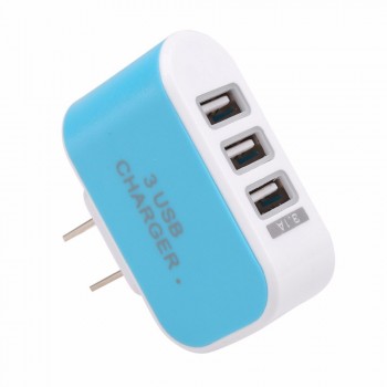 2018 EU Plug 3.1A Triple USB 3 Ports Wall Home Travel AC Charger Adapter for Mobile phone Battery charger High quality Black