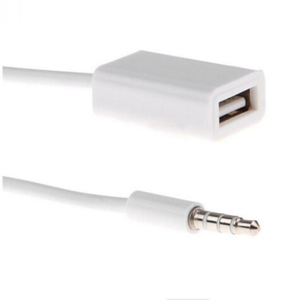 3.5mm Male AUX Audio Plug Jack To USB 2.0 Female Converter Cable Cord Car MP3 Jan 19