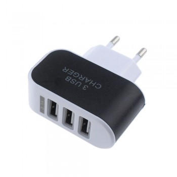 EPULAFashion 3.1A Triple USB Port Wall Home Travel AC Mobile Fast Charger Adapter For Samsung For Apple EU Plug
