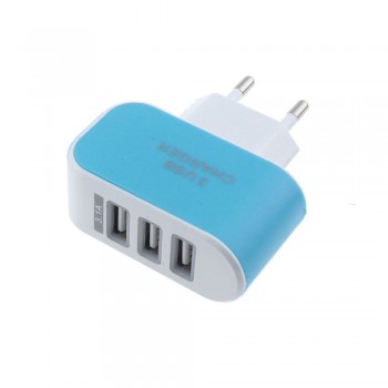 EPULAFashion 3.1A Triple USB Port Wall Home Travel AC Mobile Fast Charger Adapter For Samsung For Apple EU Plug