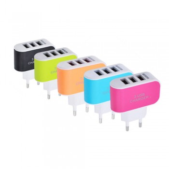 EPULAFashion 3.1A Triple USB Port Wall Home Travel AC Mobile Fast Charger Adapter For Samsung For Apple EU Plug
