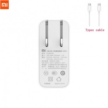 Original Xiaomi Type-C USB-C Power Adapter 65W 45W 5V 9V 12V 15 -3A 20V-2.25A QC3.0 Fast Charger Support Laptop Phone Type C