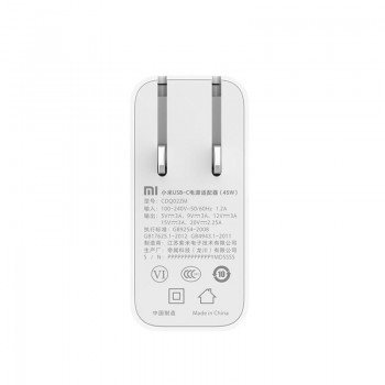 Original Xiaomi Type-C USB-C Power Adapter 65W 45W 5V 9V 12V 15 -3A 20V-2.25A QC3.0 Fast Charger Support Laptop Phone Type C