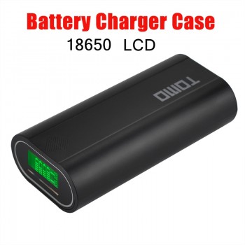 TOMO M2 18650 Lithium Battery Charger  3.7 V 18650 charging 2 Slots Smart charger  LCD display Power Bank ( NO Battery)